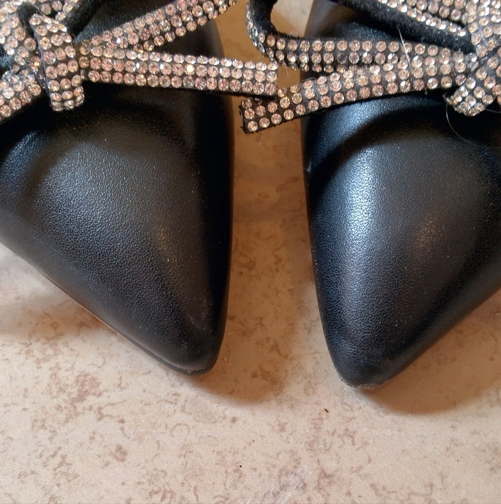 Rhinestone Bow Strappy Heels Pumps Size 36/5.5 - Picture 10 of 16